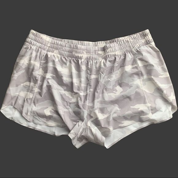 Athleta Hustle 3" Short Size XL Lined Workout Running Gym Gray Camouflage Camo - Picture 2 of 6